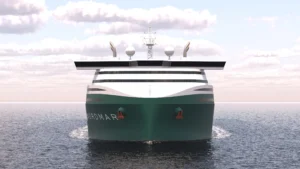An Nordmar ship from the front